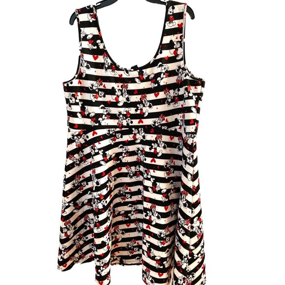 Disney Minnie Mickey Mouse Stripe Heart Dress Size 3 - Picture 2 of 4